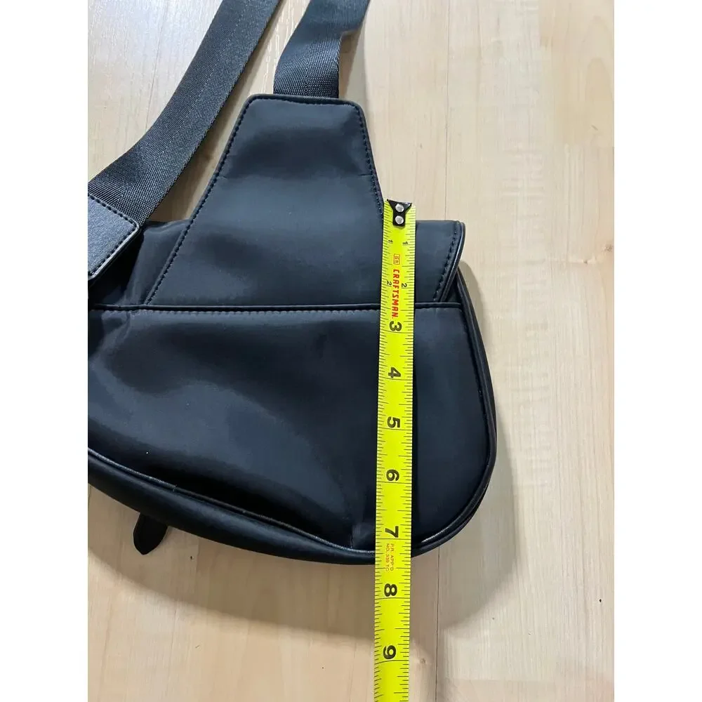 Unbranded Black Nylon Saddle Bag Crossbody Purse Y2K Streetwear Utility Unisex